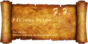 Fáncsi Hilda névjegykártya